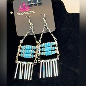 Tribal Tapestry - blue - Paparazzi earrings